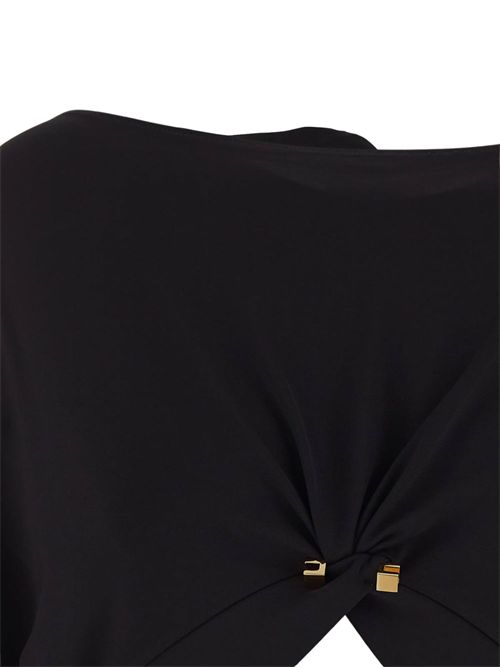 Maglia in jersey crepe Nero con piercing Elisabetta Franchi | MD00251E2110